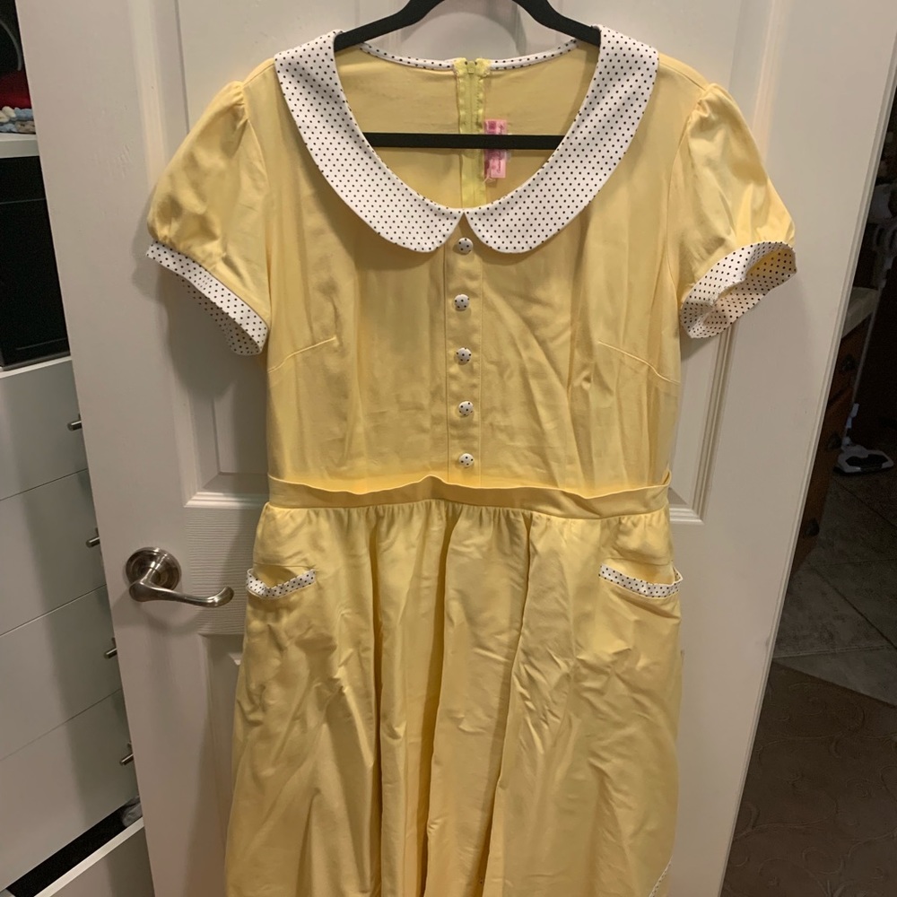 Pinup girl clothing size 2X yellow dress